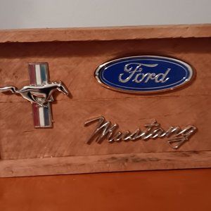 RUSTIC WOODEN FORD MUSTANG SHADOW BOX